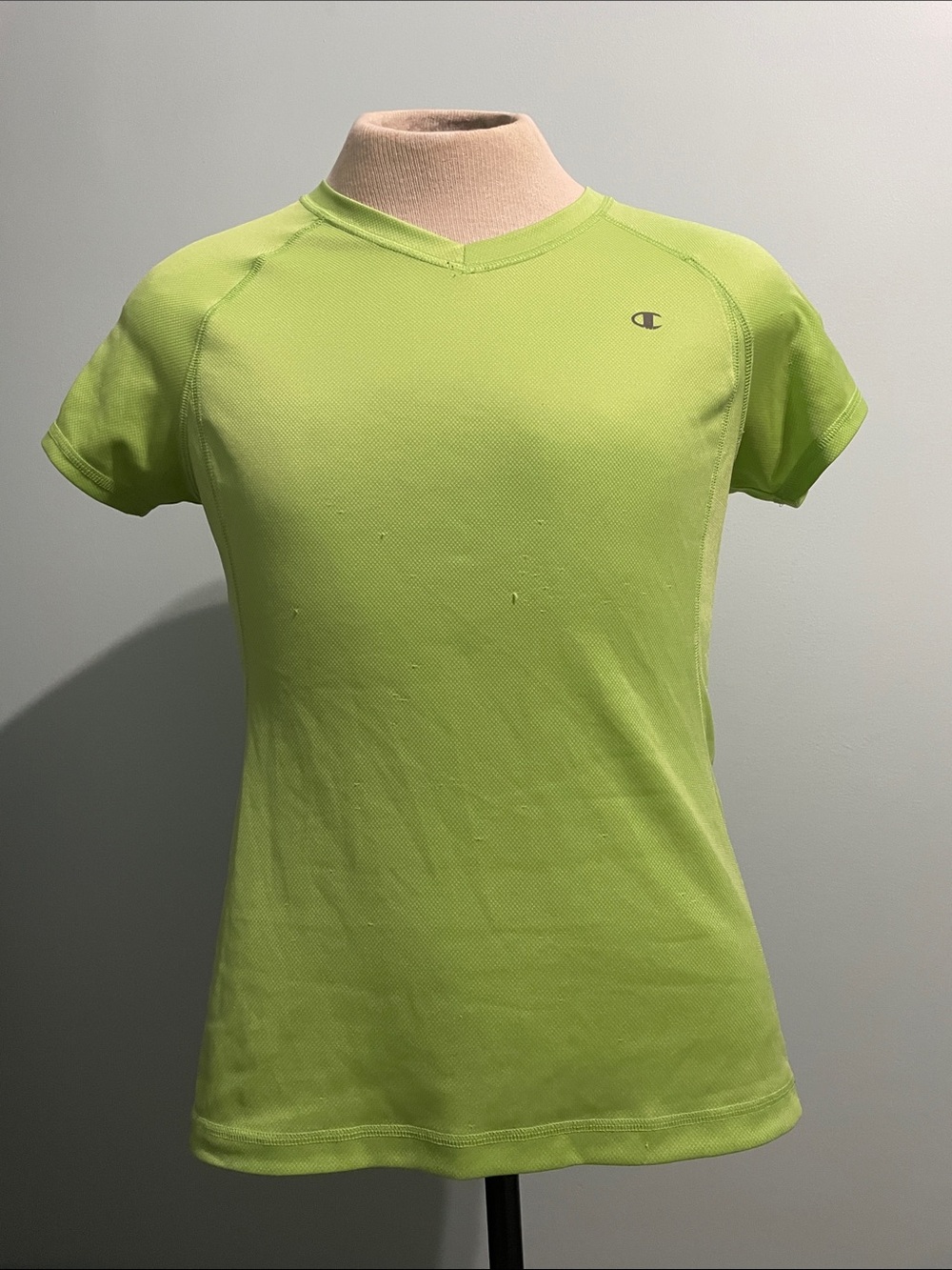 Champion Double Dry Large Lime Green Active Workout Shirt